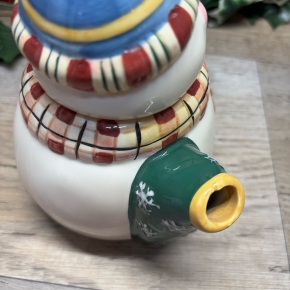 Debbie Mumm Marshmellow Snowman Mini Teapot Sakura Collectors Series 6"VTG - Picture 5 of 11